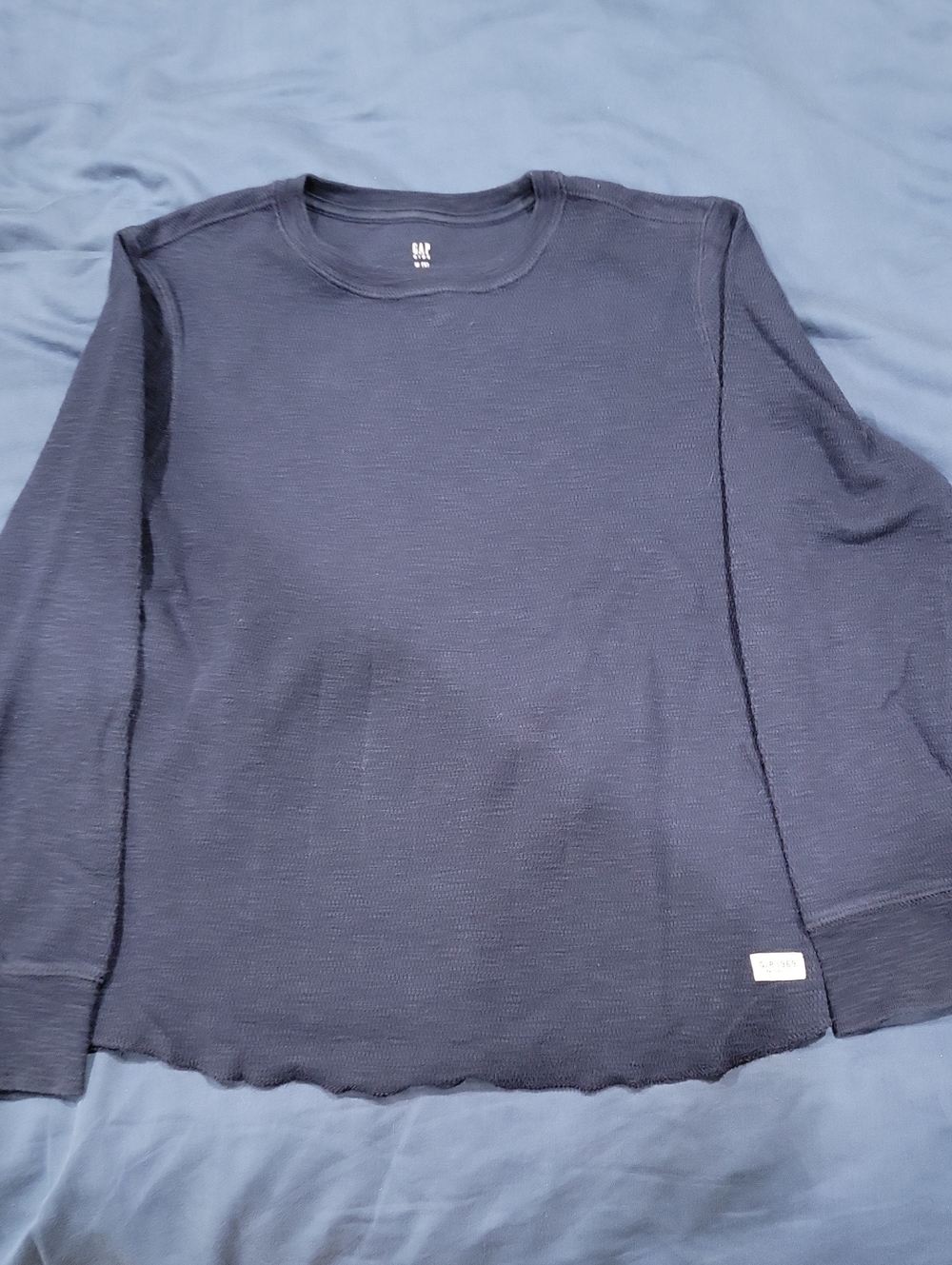 GAP Boy’s Dark Navy Waffle Long-Sleeve Tee